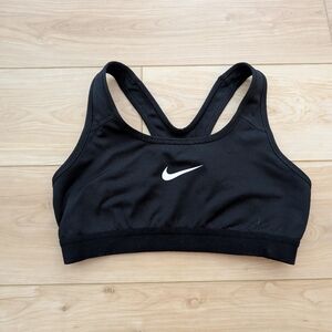 Nike Women's Black Sports Bra with White Logo